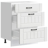 Kitchen Base Cabinet Lucca White Engineered Wood - 45-Degree Angle