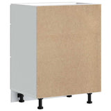 Kitchen Base Cabinet Lucca White Engineered Wood - Close-Up Angle