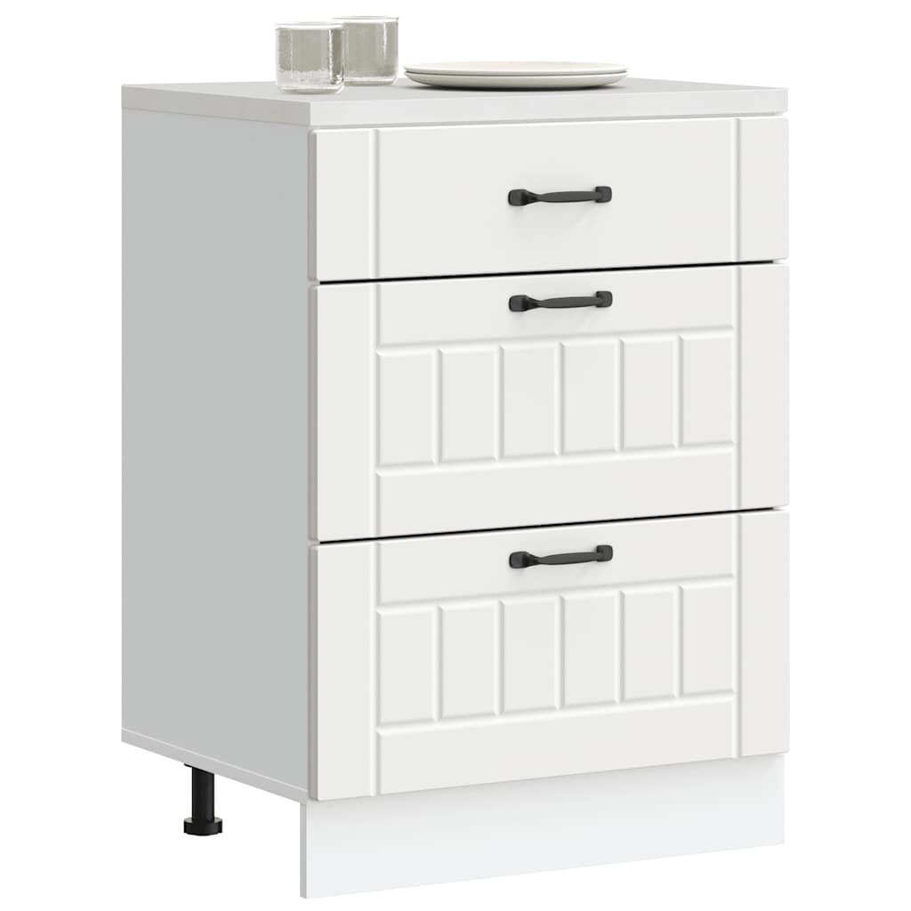 Kitchen Base Cabinet Lucca White Engineered Wood