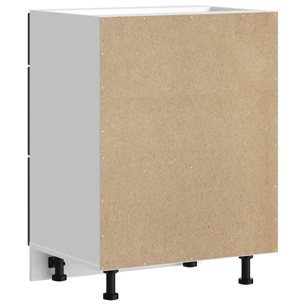 Kitchen Base Cabinet "Lucca" Black Engineered Wood