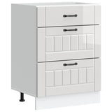 Kitchen Base Cabinet "Lucca" High Gloss White Engineered Wood