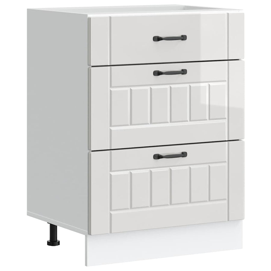 Kitchen Base Cabinet "Lucca" High Gloss White Engineered Wood
