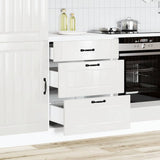 Kitchen Base Cabinet "Lucca" High Gloss White Engineered Wood