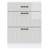 Kitchen Base Cabinet "Lucca" High Gloss White Engineered Wood