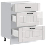 Kitchen Base Cabinet "Lucca" High Gloss White Engineered Wood