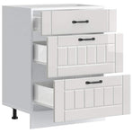 Kitchen Base Cabinet "Lucca" High Gloss White Engineered Wood
