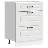 Kitchen Base Cabinet Kalmar White Engineered Wood - Front View