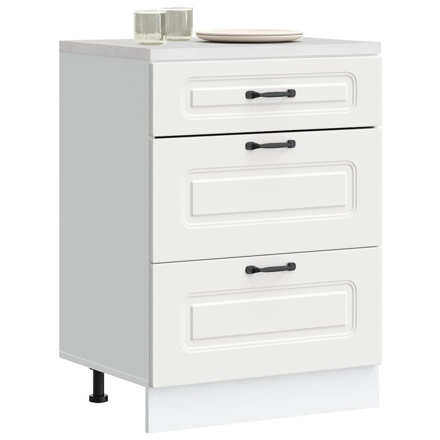 Kitchen Base Cabinet Kalmar White Engineered Wood