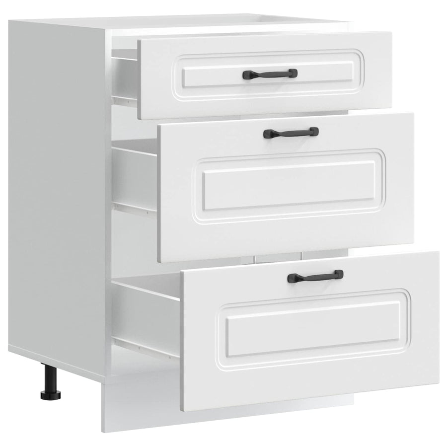 Kitchen Base Cabinet Kalmar White Engineered Wood