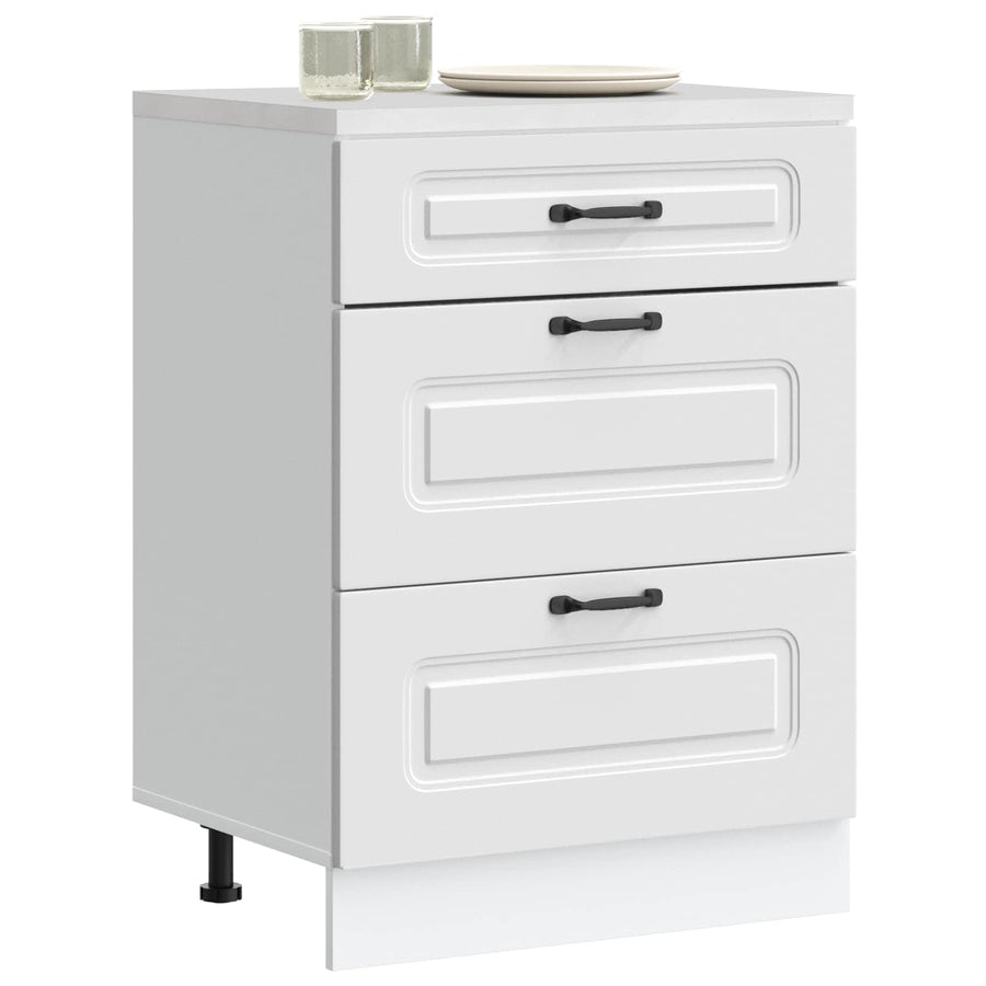 Kitchen Base Cabinet Kalmar White Engineered Wood