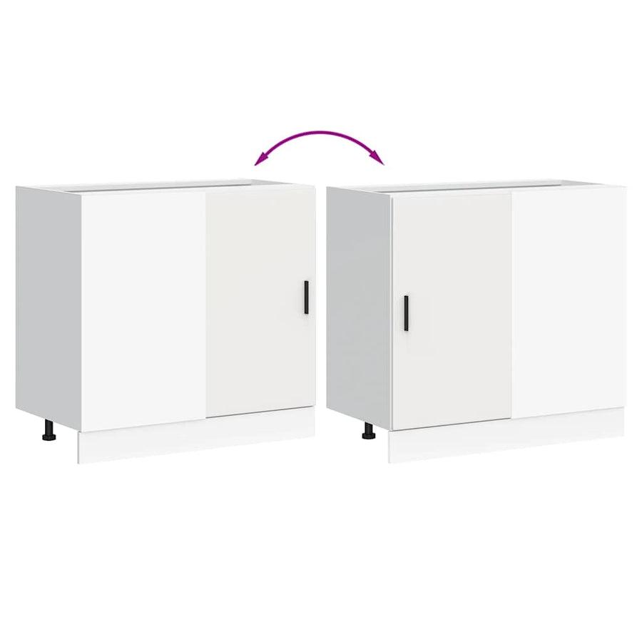 Kitchen Base Cabinet "Lyon" White Engineered Wood