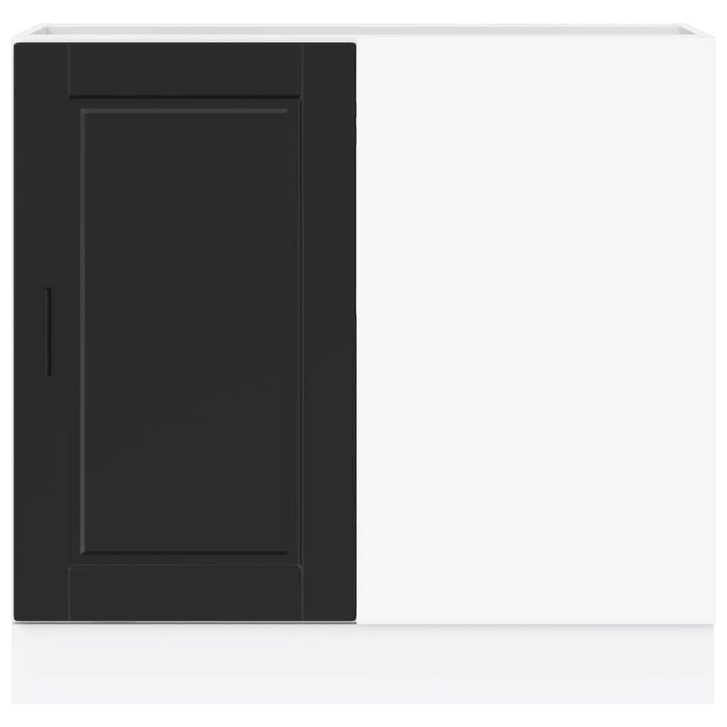 Kitchen Base Cabinet "Porto" Black Engineered Wood