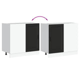 Kitchen Base Cabinet "Porto" Black Engineered Wood