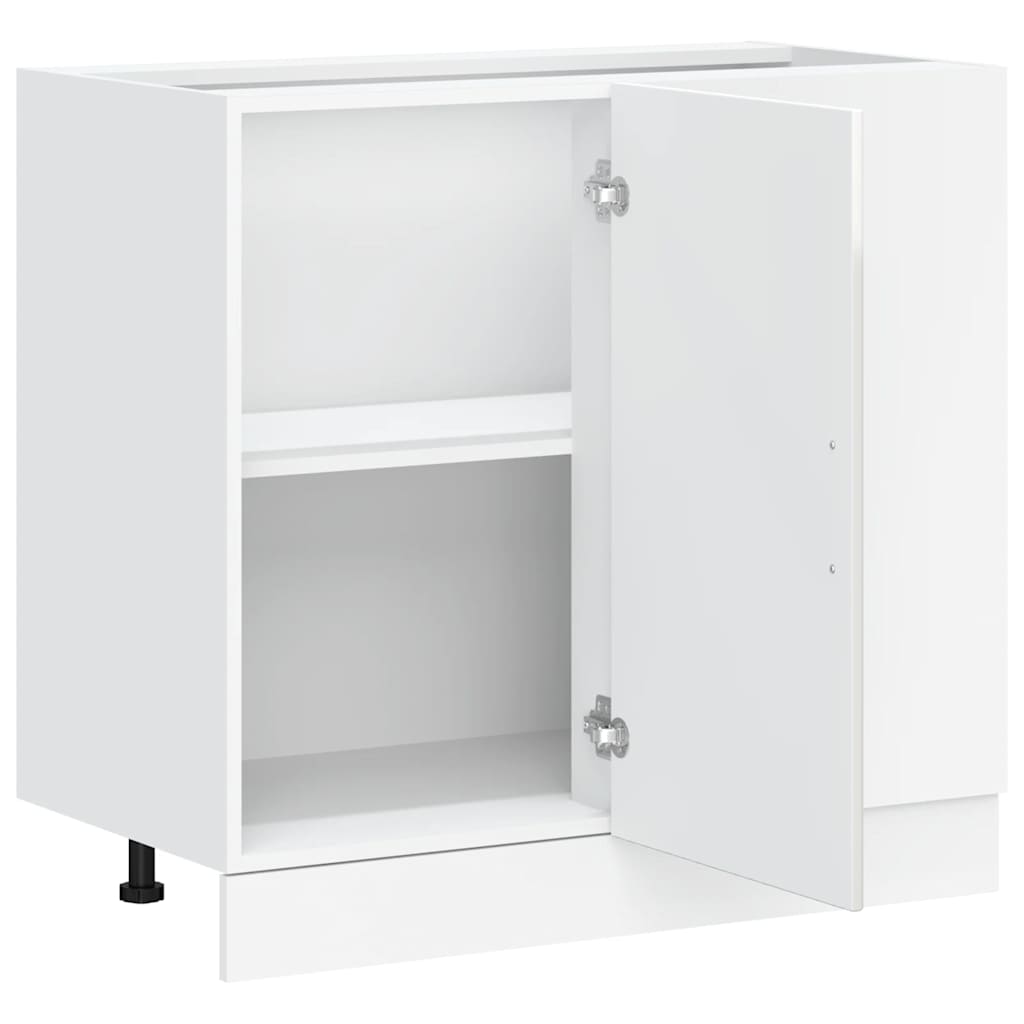 Kitchen Base Cabinet "Porto" High Gloss White Engineered Wood