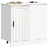 Kitchen Base Cabinet Lucca White Engineered Wood - Side View