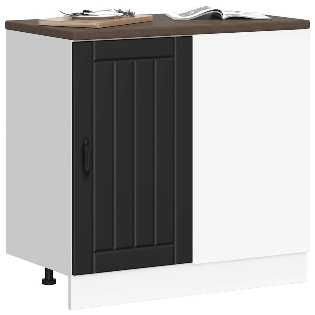 Kitchen Base Cabinet "Lucca" Black Engineered Wood