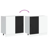 Kitchen Base Cabinet "Lucca" Black Engineered Wood