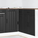 Kitchen Base Cabinet "Lucca" Black Engineered Wood