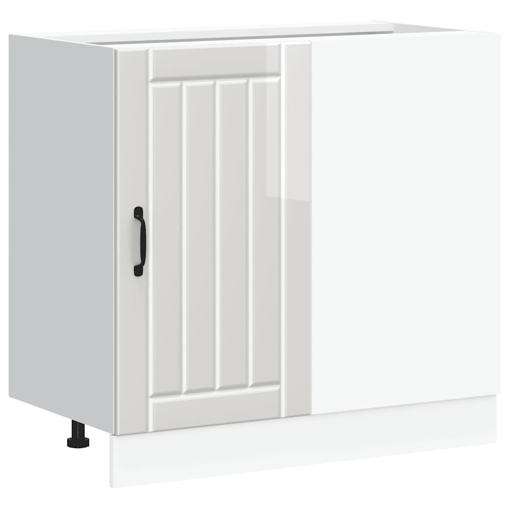 Kitchen Base Cabinet "Lucca" High Gloss White Engineered Wood