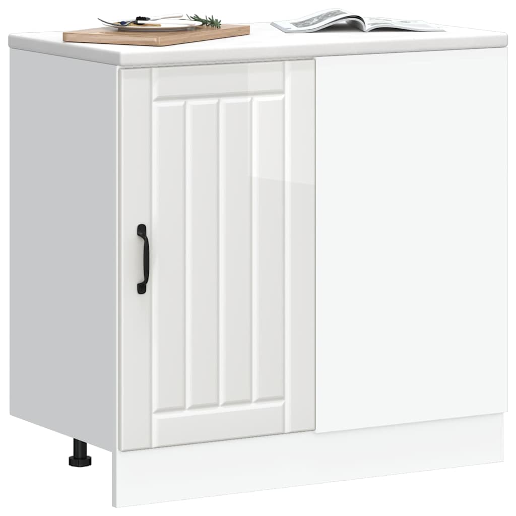 Kitchen Base Cabinet "Lucca" High Gloss White Engineered Wood