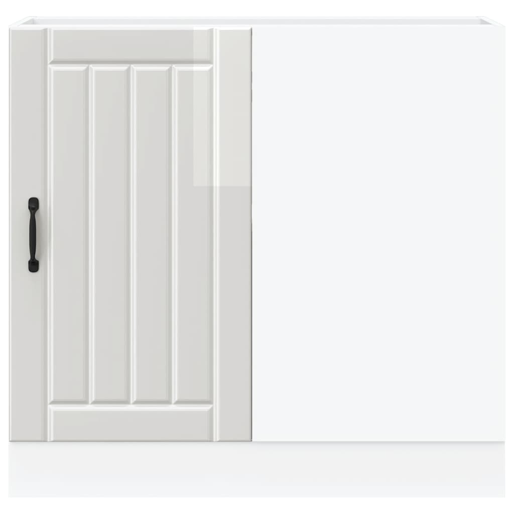 Kitchen Base Cabinet "Lucca" High Gloss White Engineered Wood