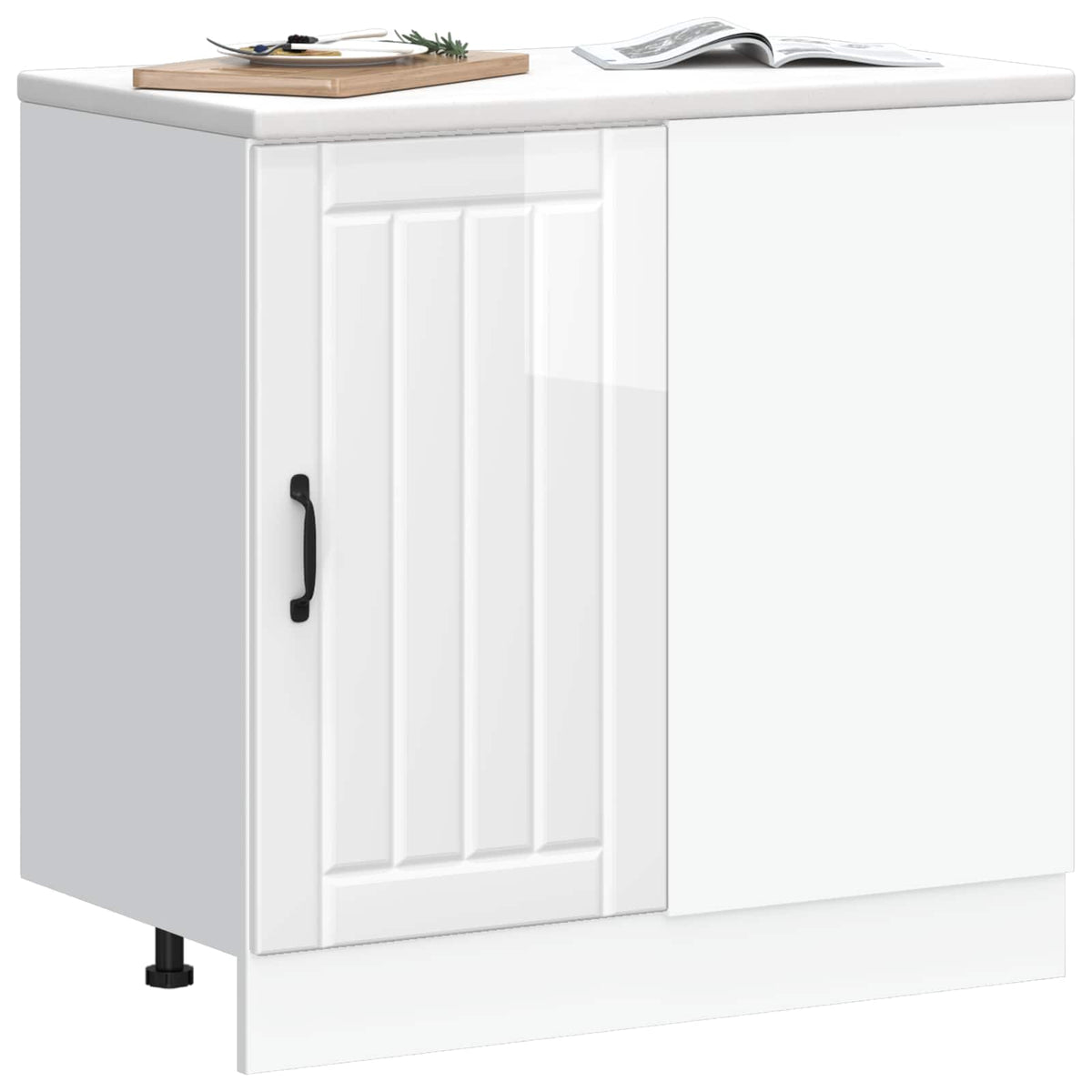 Kitchen Base Cabinet "Lucca" High Gloss White Engineered Wood