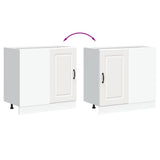 Kitchen Base Cabinet Kalmar White Engineered Wood - Low Angle