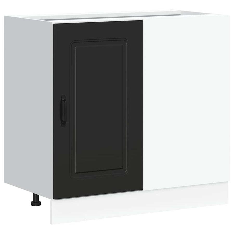 Kitchen Base Cabinet "Kalmar" Black Engineered Wood