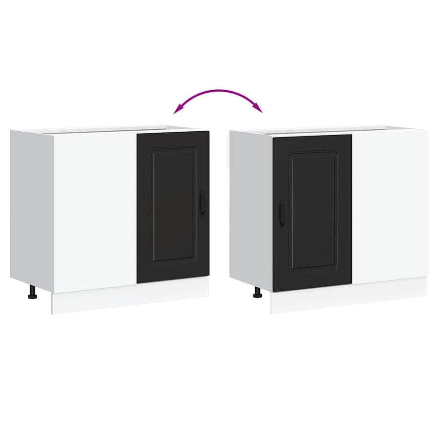 Kitchen Base Cabinet "Kalmar" Black Engineered Wood