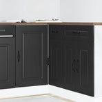 Kitchen Base Cabinet "Kalmar" Black Engineered Wood