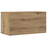 LP Storage Box Artisan Oak 69.5x34x36 cm Engineered Wood - Rear View