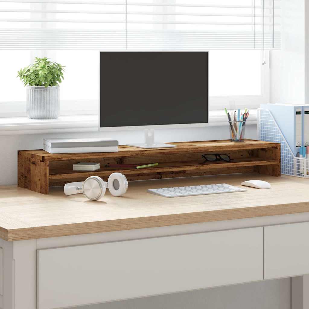 Monitor Stand Old Wood 100x24x13 cm Engineered Wood