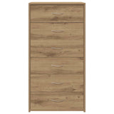 Sideboard with 6 Drawers Artisan Oak 50x34x96 cm Engineered Wood - Side View