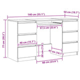 Writing Desk Artisan Oak 140x50x77 cm Engineered Wood - Extra Image