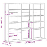 CD Cabinet Old Wood 100x23x89.5 cm Engineered Wood - Close-Up Angle