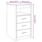 Drawer Cabinet Artisan Oak 40x50x76 cm Engineered Wood