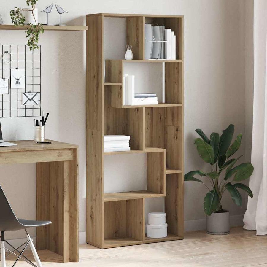 Bookcase Artisan Oak 67x24x161 cm Engineered Wood