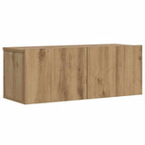 Wall Mounted TV Cabinet Artisan Oak 80x30x30 cm Engineered Wood - Front View