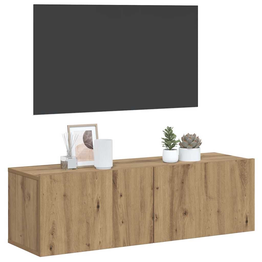 Wall Mounted TV Cabinet Artisan Oak 80x30x30 cm Engineered Wood
