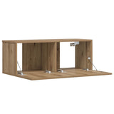 Wall Mounted TV Cabinet Artisan Oak 80x30x30 cm Engineered Wood - Top-Down View