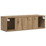 Wall Mounted TV Cabinet Artisan Oak 80x30x30 cm Engineered Wood - Close-Up Angle
