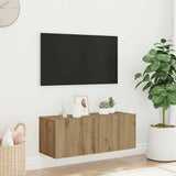 Wall Mounted TV Cabinet Artisan Oak 80x30x30 cm Engineered Wood