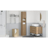 Bathroom Cabinet Artisan Oak 32x25.5x190 cm Engineered Wood - Side View