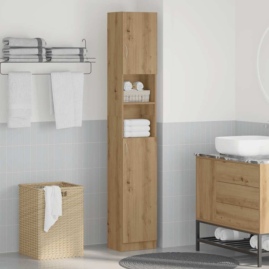 Bathroom Cabinet Artisan Oak 32x25.5x190 cm Engineered Wood