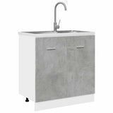 Sink Bottom Cabinet Lyon Concrete Grey 80x46x81.5 cm Engineered Wood - Top-Down View