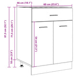 Drawer Bottom Cabinet Lyon Concrete Grey 60x46x81.5 cm Engineered Wood