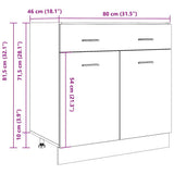 Drawer Bottom Cabinet Lyon Concrete Grey 80x46x81.5 cm Engineered Wood