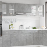 Hanging Glass Cabinet Lyon Concrete Grey 80x31x60 cm - Side View