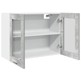 Hanging Glass Cabinet Lyon Concrete Grey 80x31x60 cm - Close-Up Angle