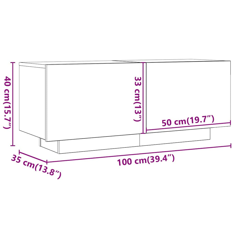 TV Cabinet Artisan Oak 100x35x40 cm Engineered Wood, image 11